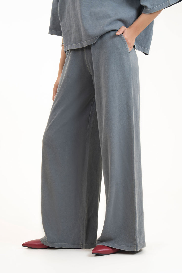 Washed Wide Leg Trousers