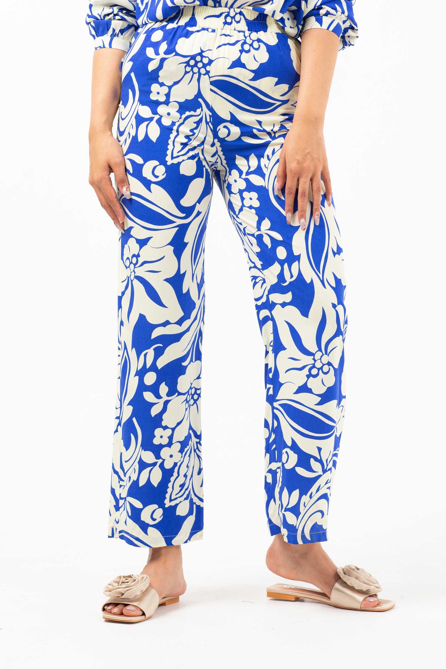 Printed Co-ord White/Blue