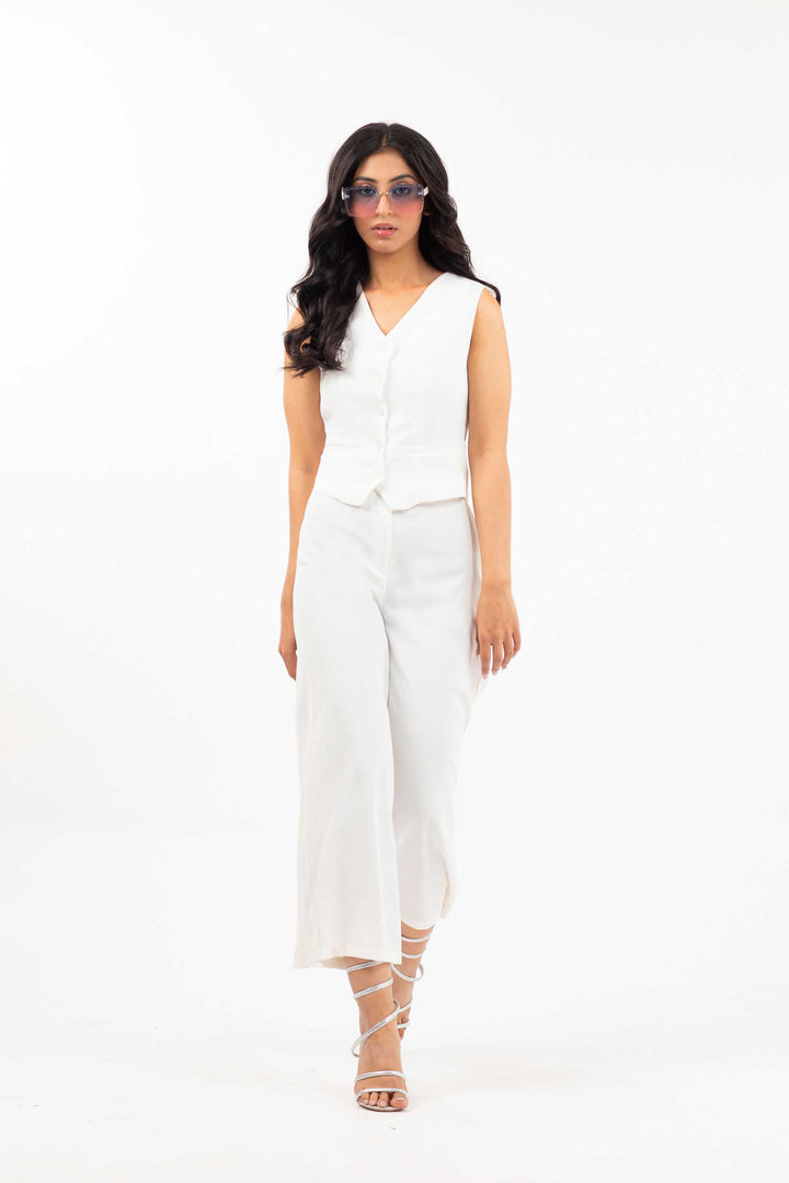 Waist coat Set Off White