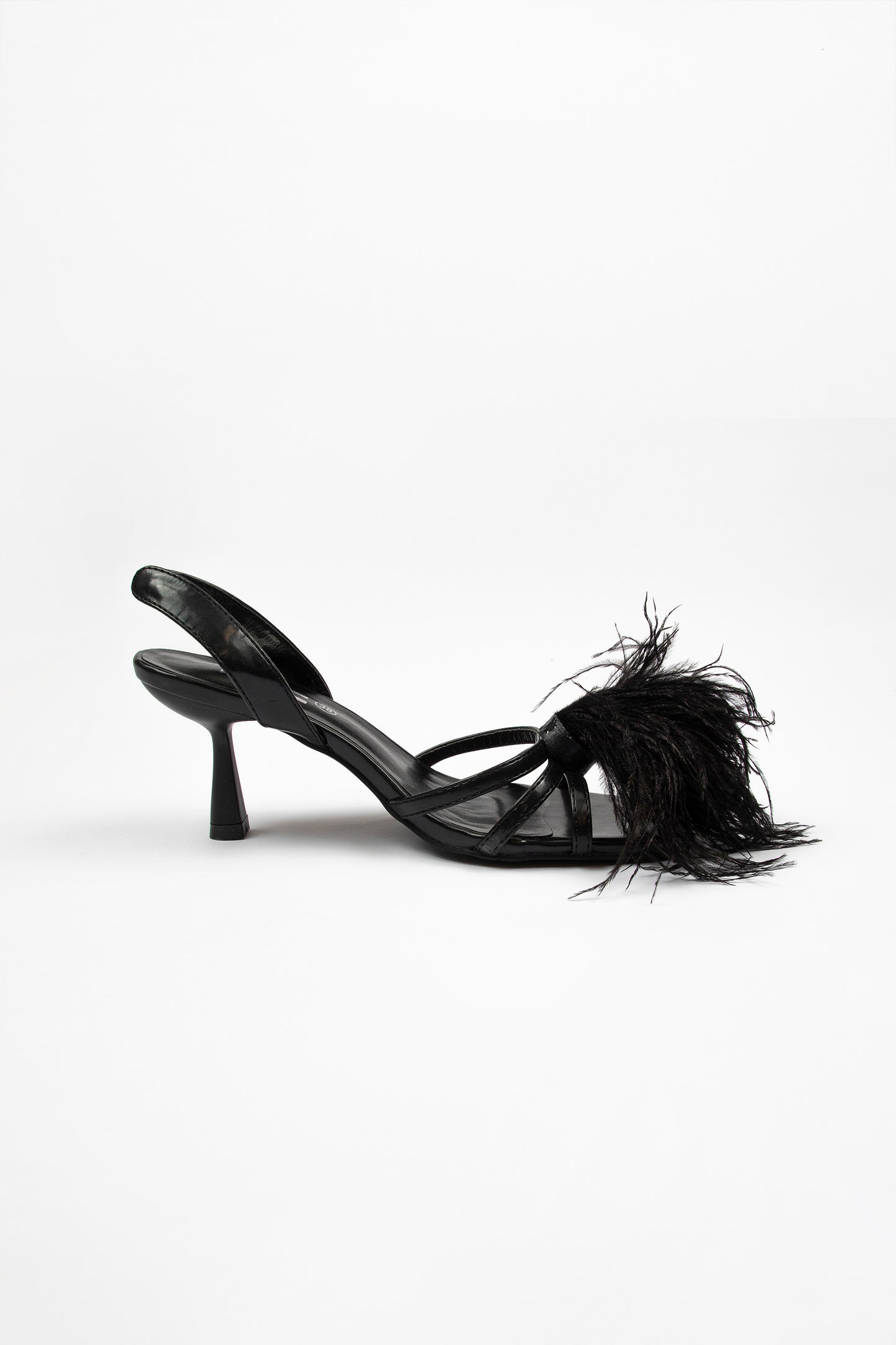 Feathered Sandals Black