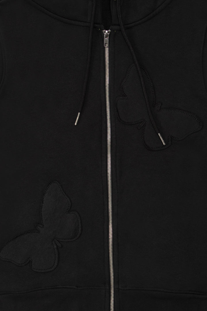 Applique Zipper Hoodie