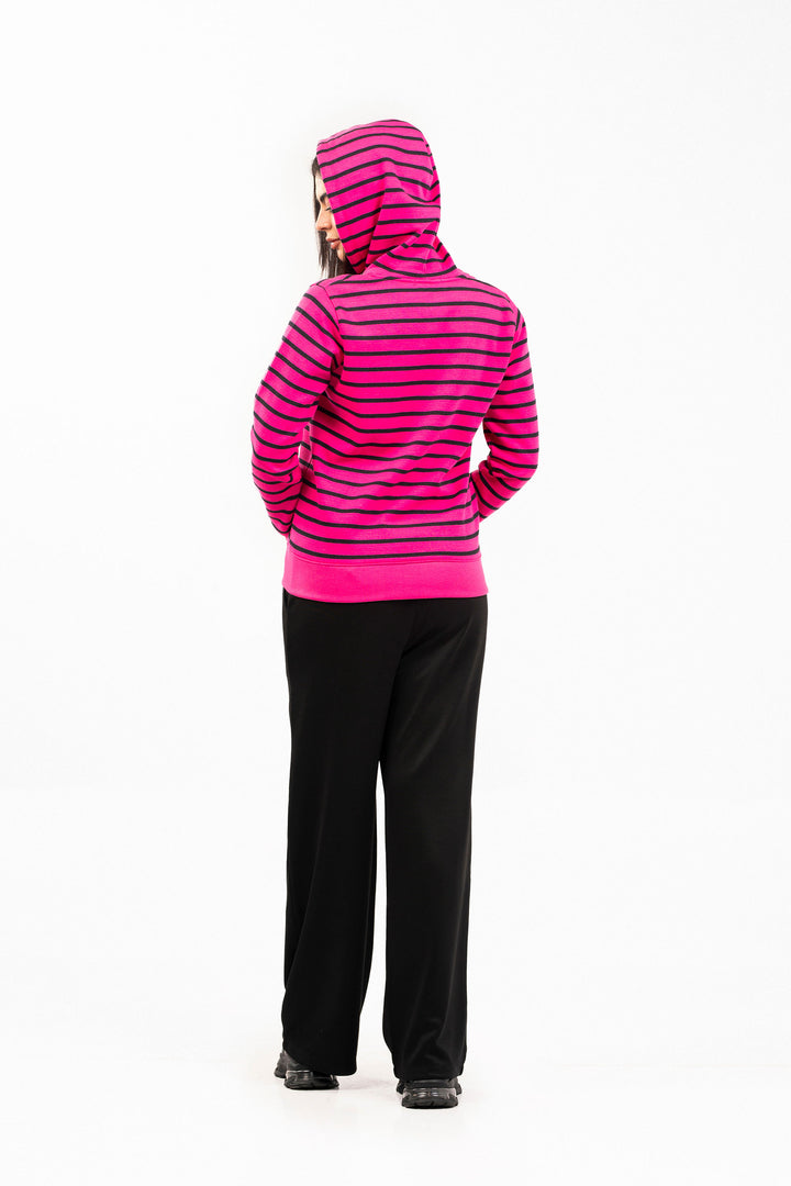 Striped Zipper Hoodie