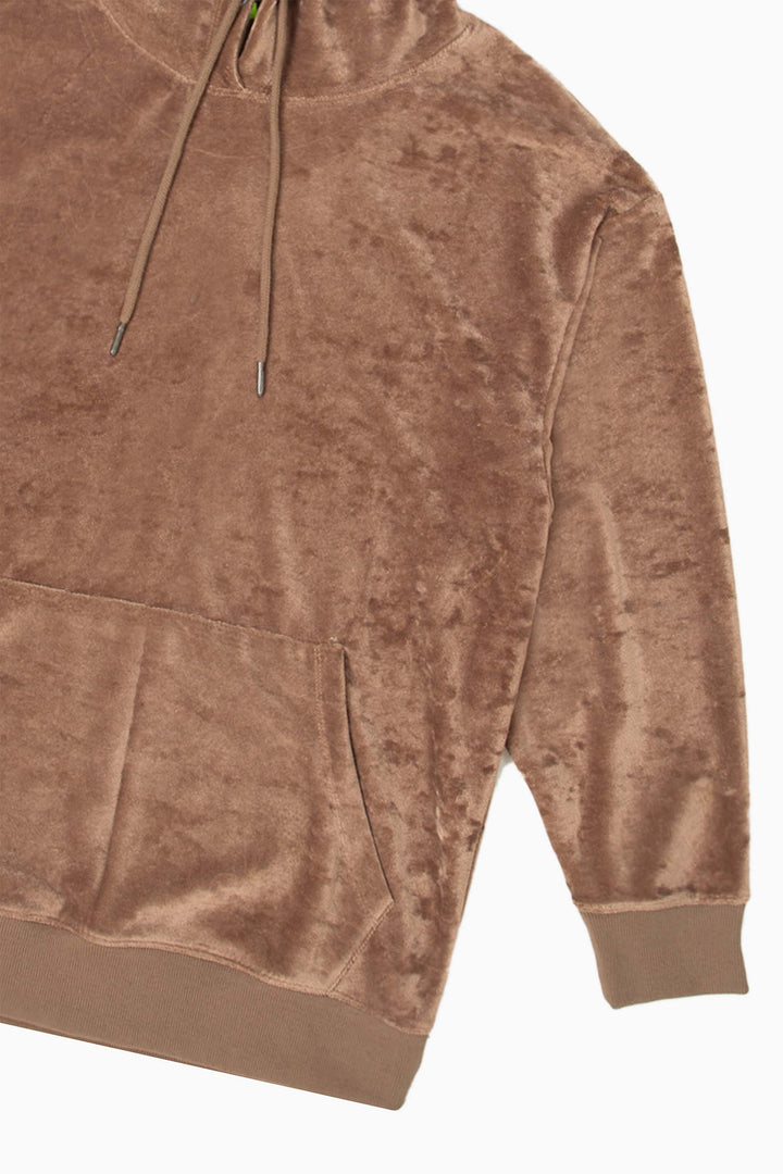 Velour Pullover Hoodie