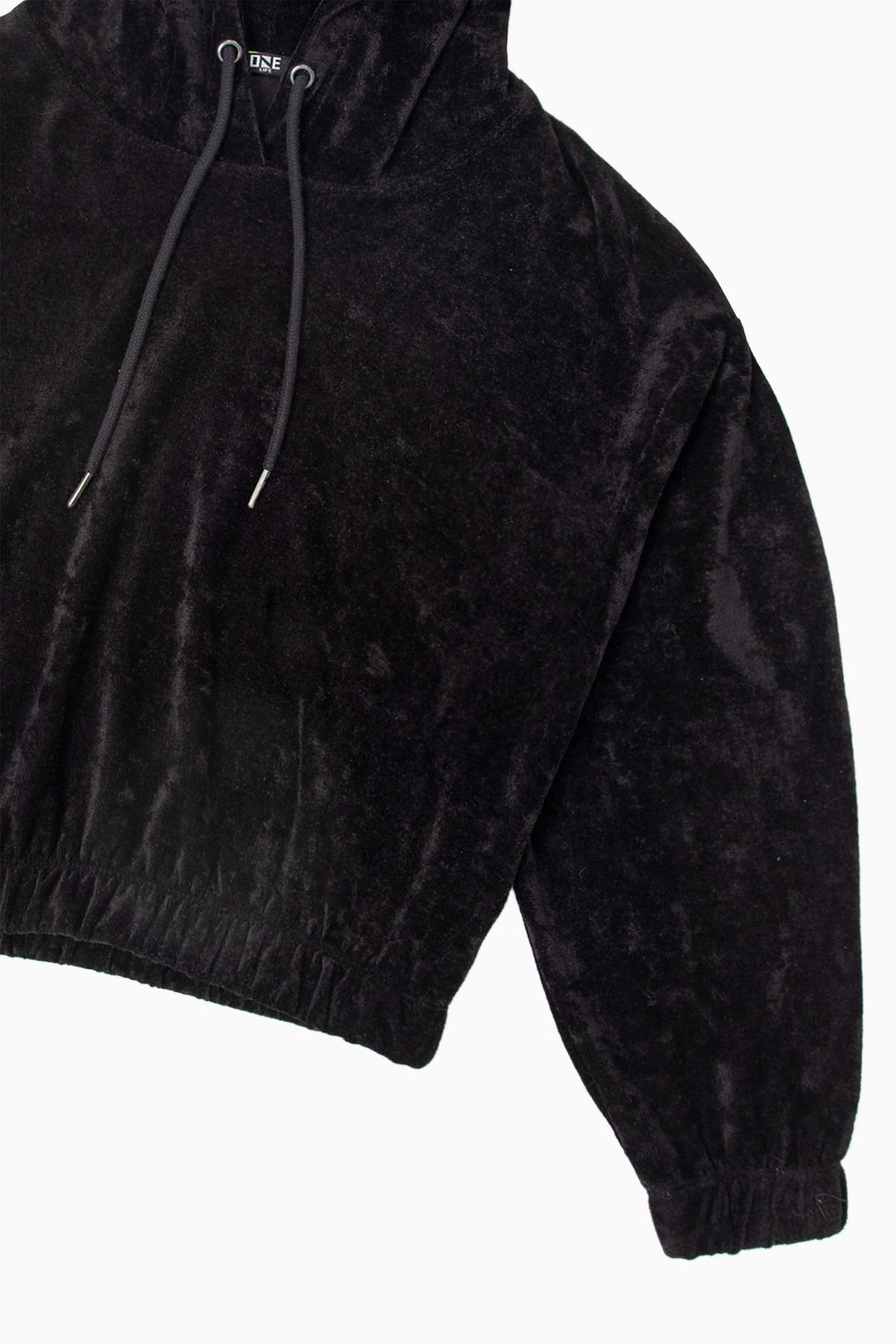 Velour Cropped Hoodie