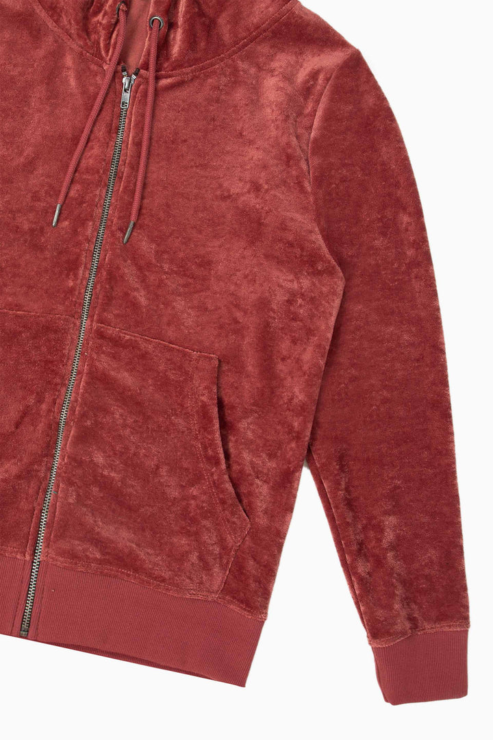 Velour Zipper Hoodie