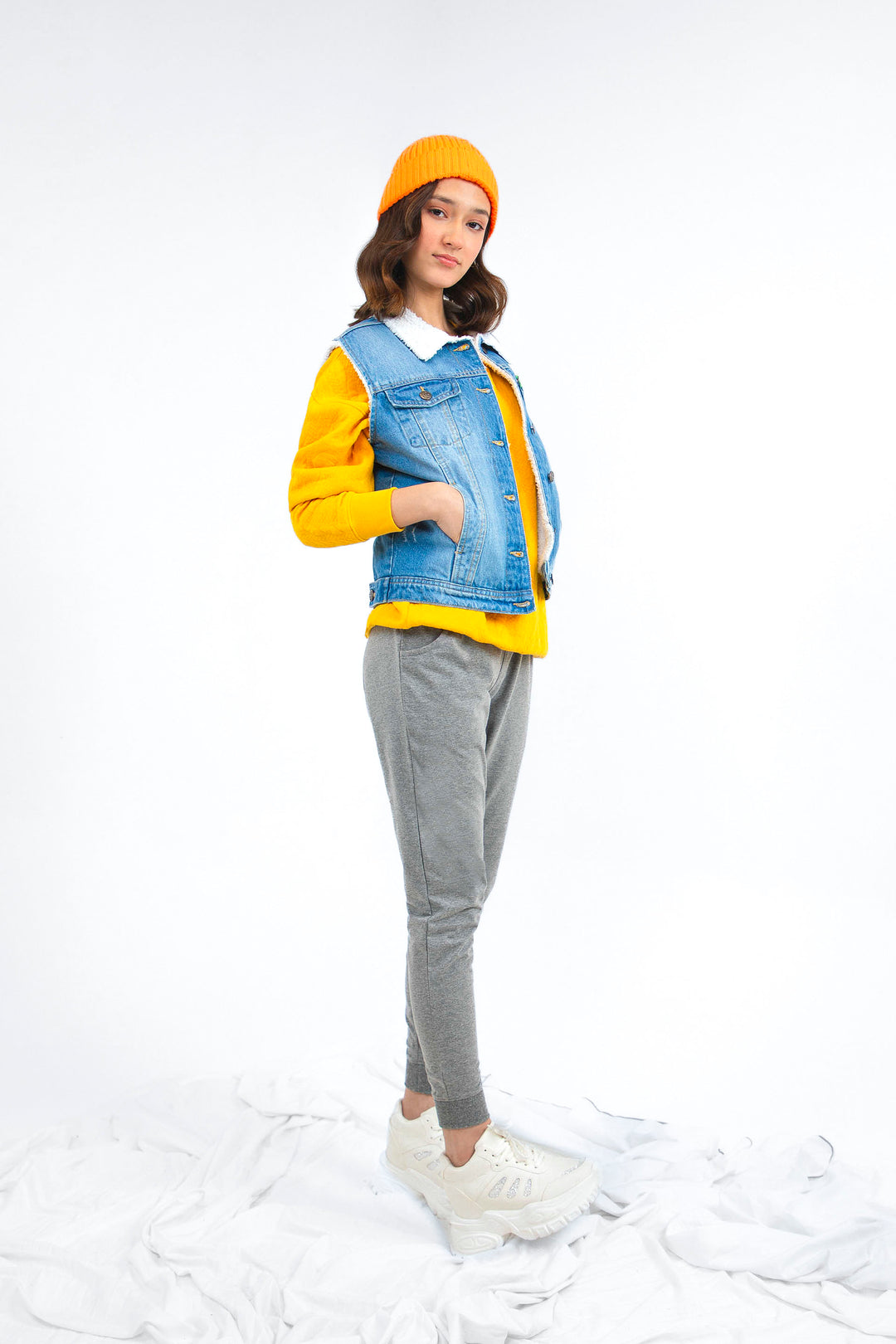 Sleeveless Denim Jacket Blue