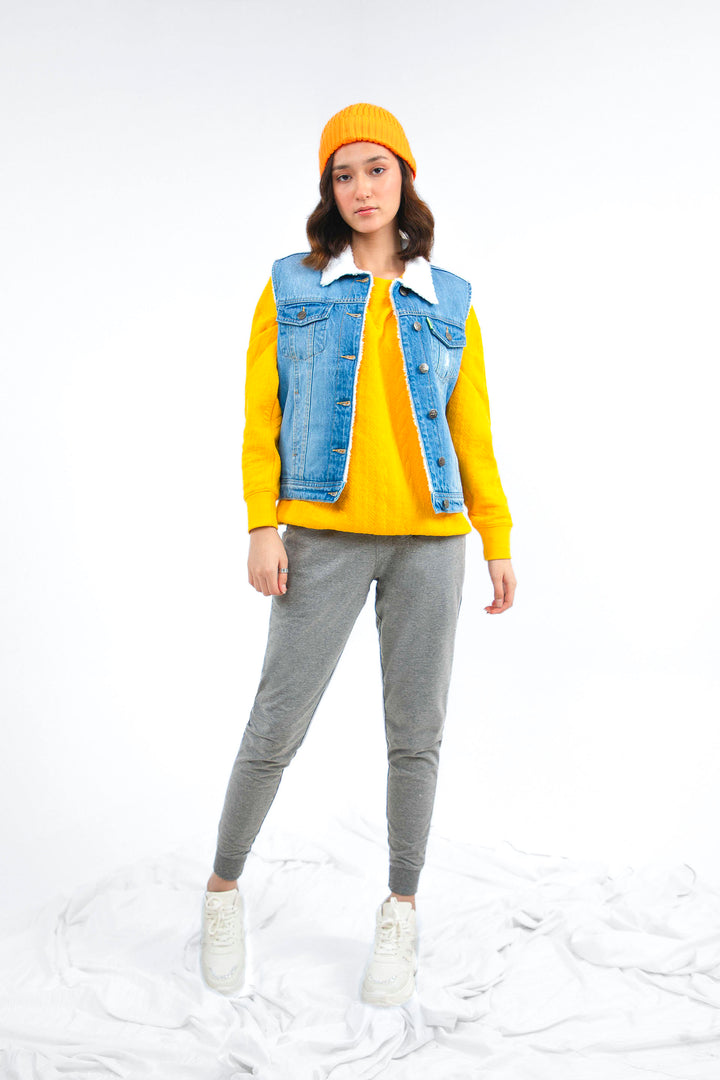 Sleeveless Denim Jacket Blue