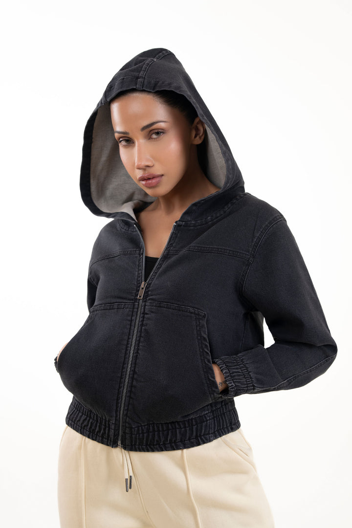 Hooded Denim Jacket