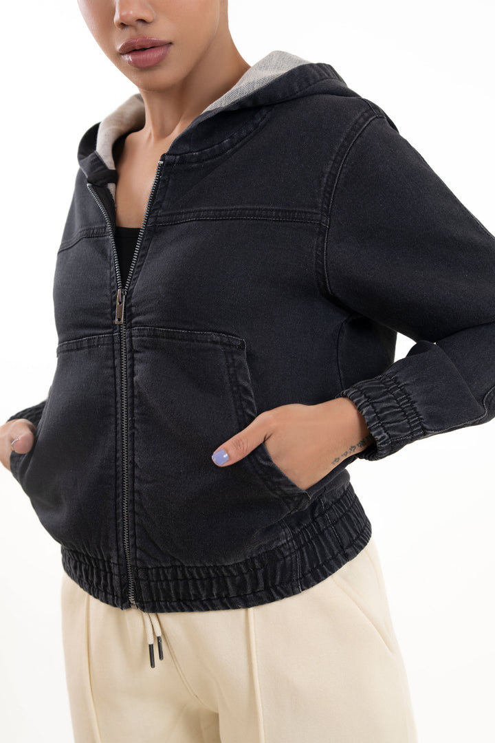 Hooded Denim Jacket