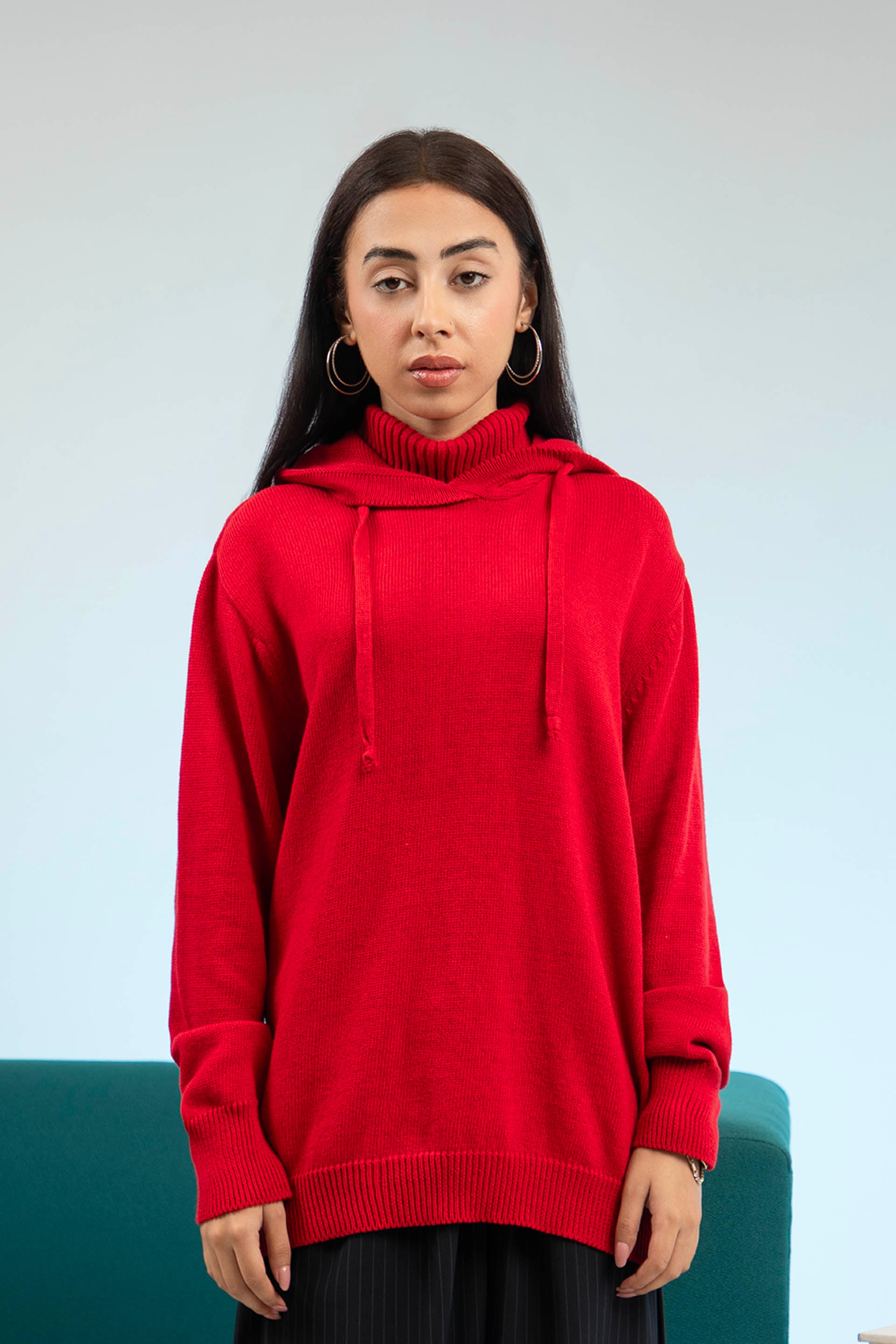 Hooded Sweater Red
