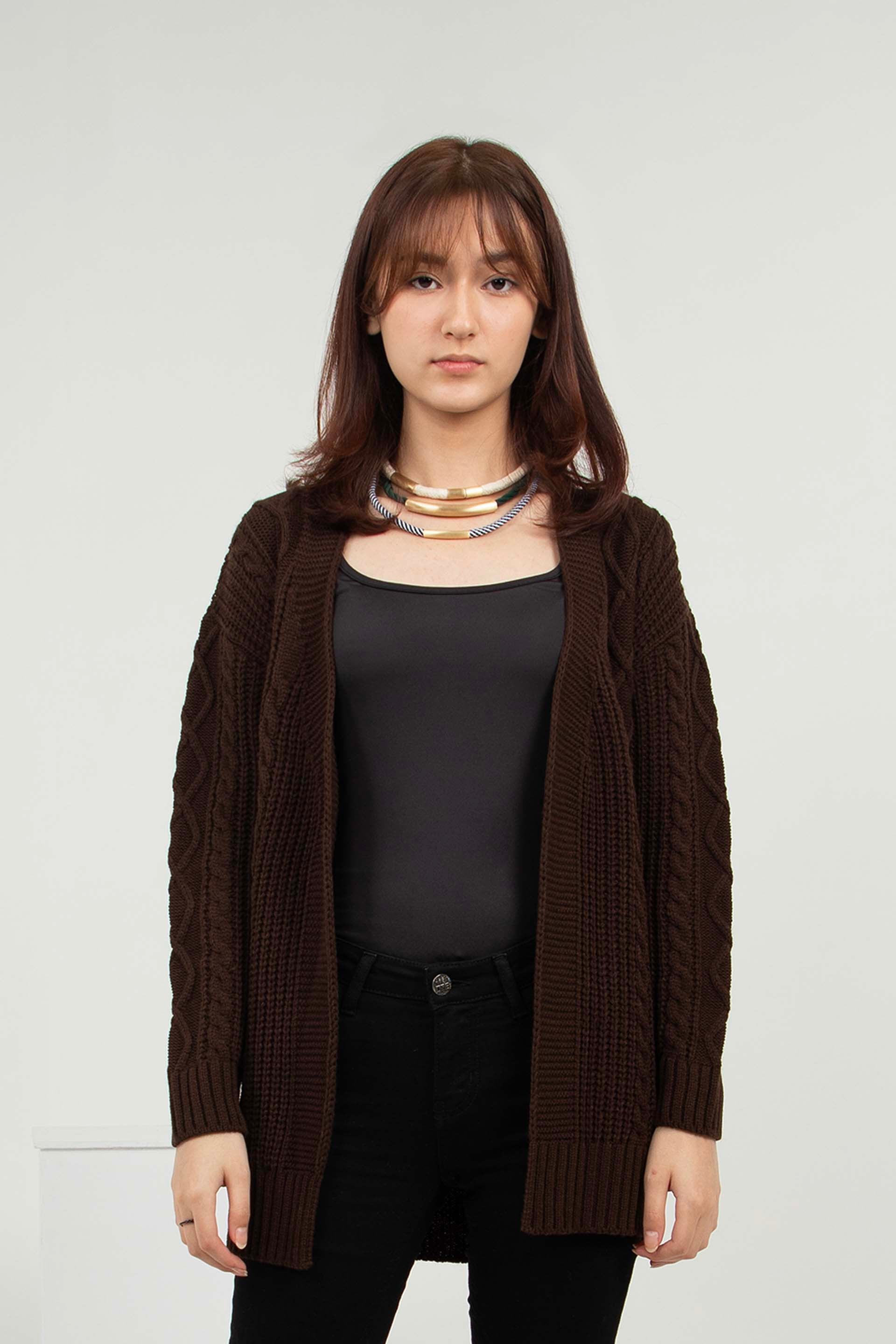 Knitted Cardigan Brown
