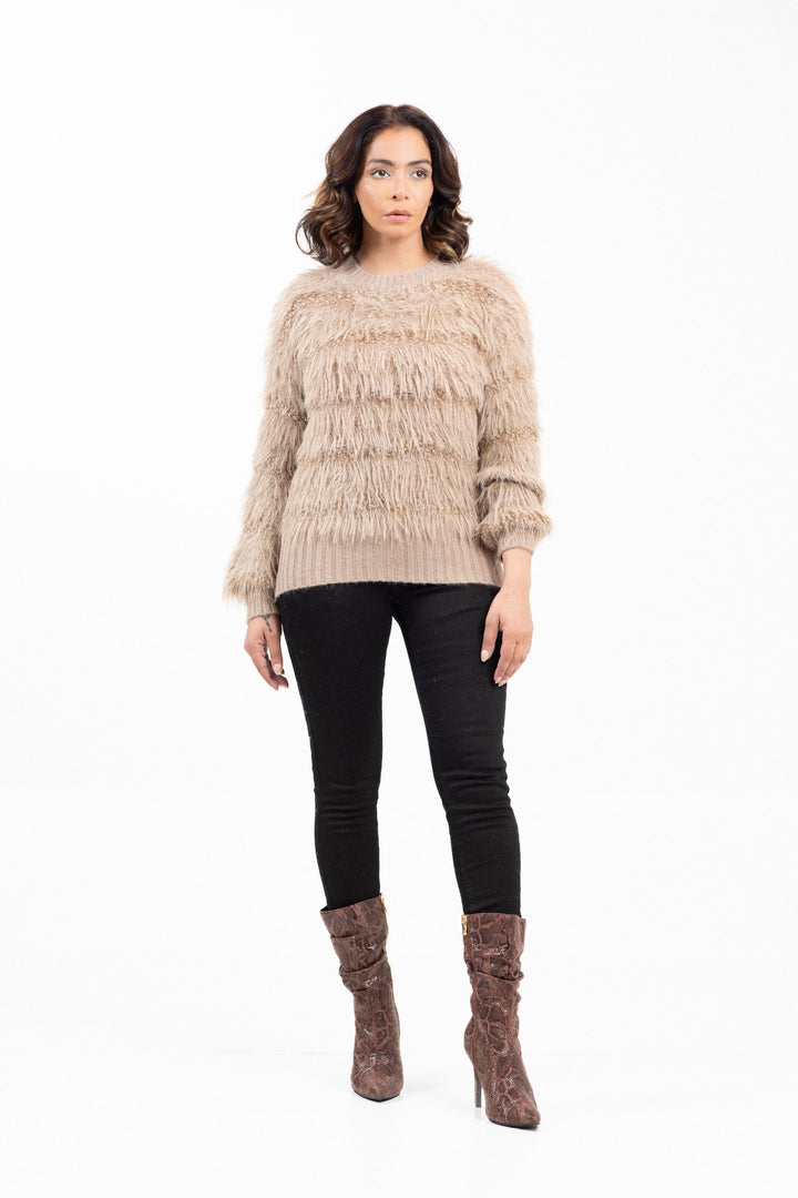 Fringe Textured Sweater