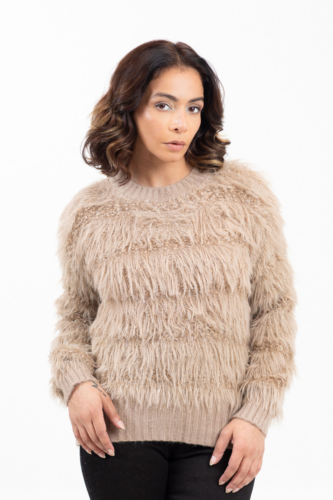 Fringe Textured Sweater