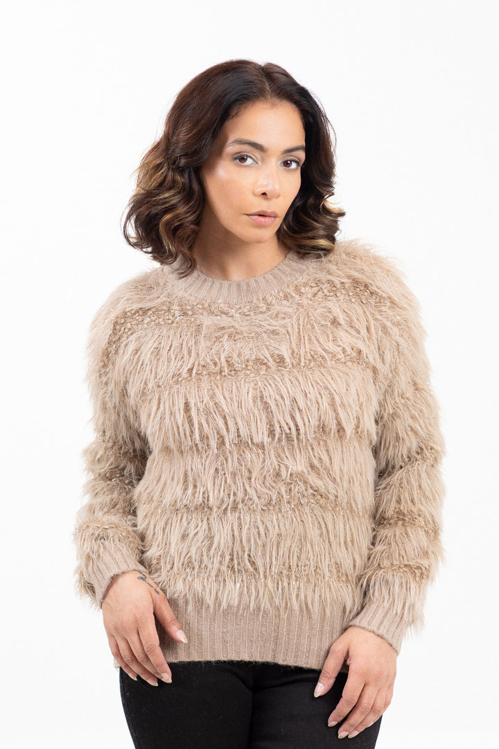 Fringe Textured Sweater