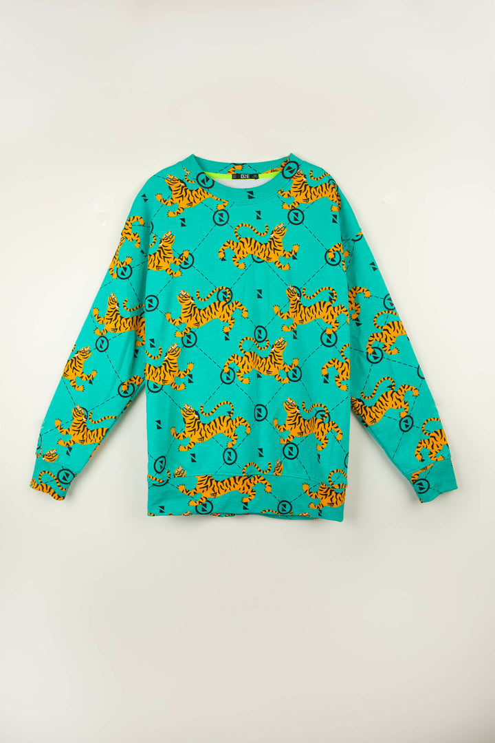 Tiger Sweatshirt Sea Green