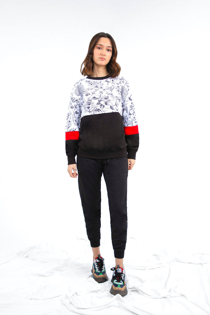 Garden Sweatshirt Black/White