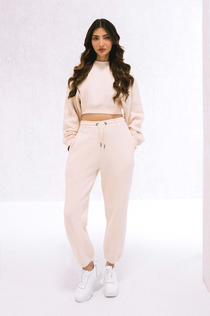 Cropped Gathered Sweatshirt