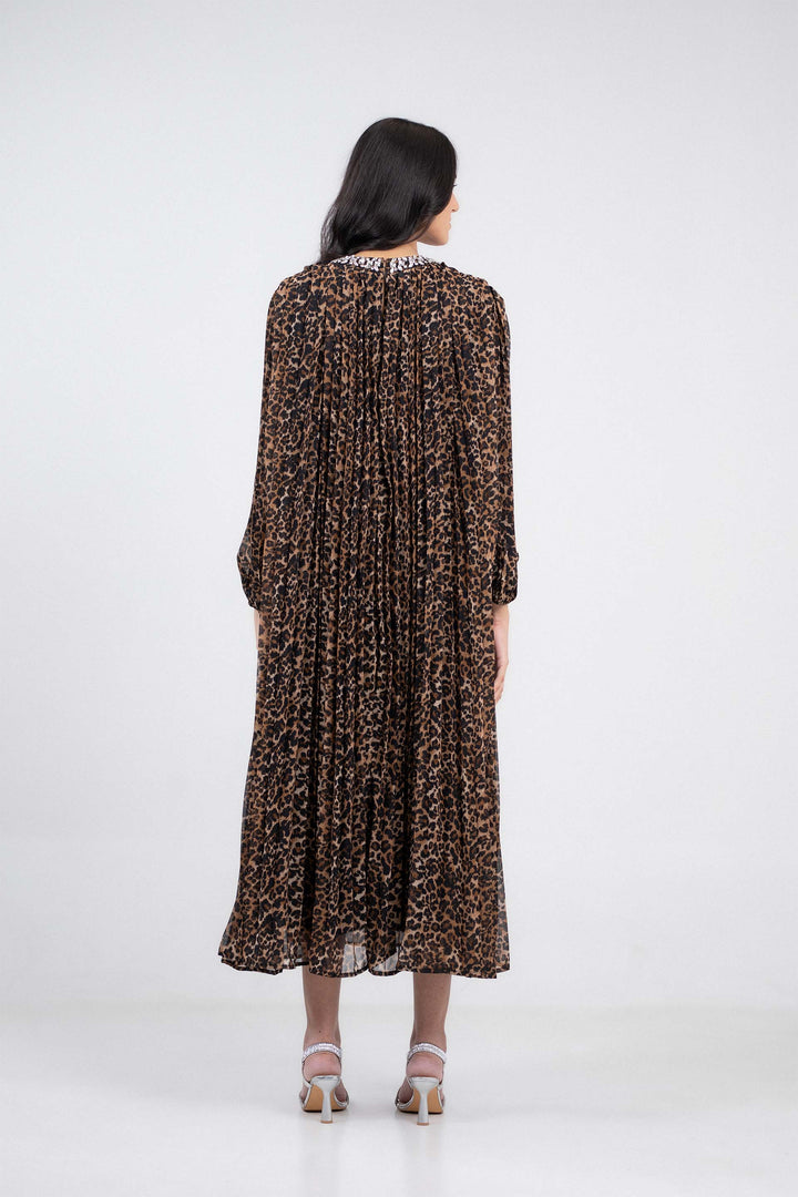 Pleated Embellished Dress