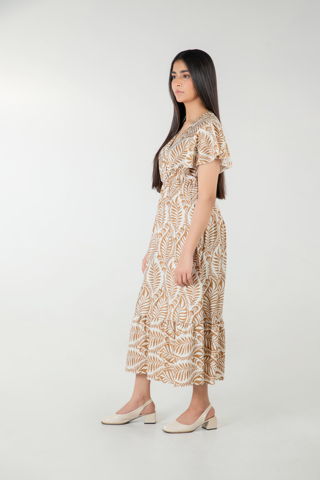 Ruffled Flared Dress
