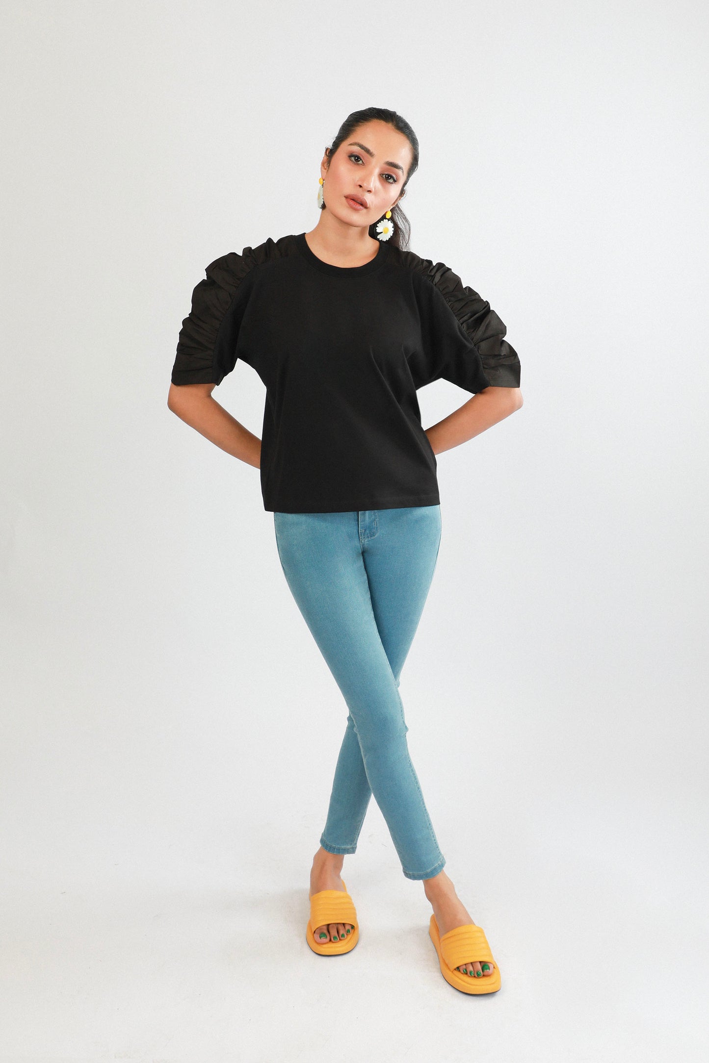 Contrasting Top Black