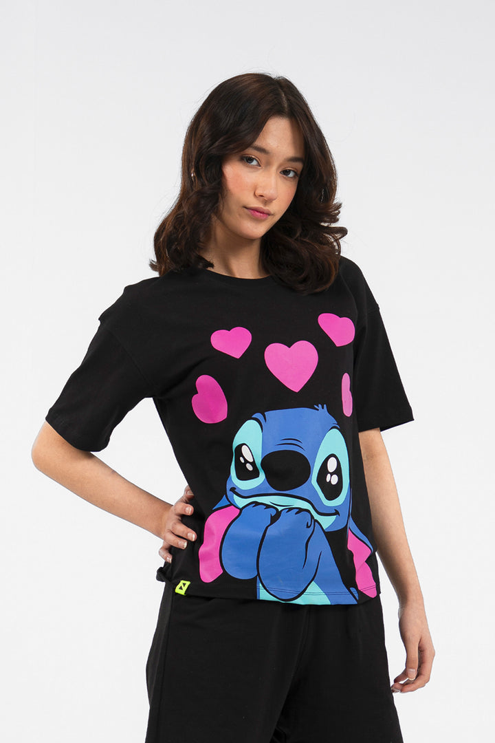 Stitch Tee Black