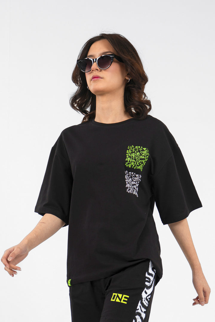 Oversize Graphic Tee Black