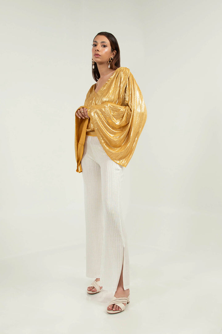 Pleated Top Gold