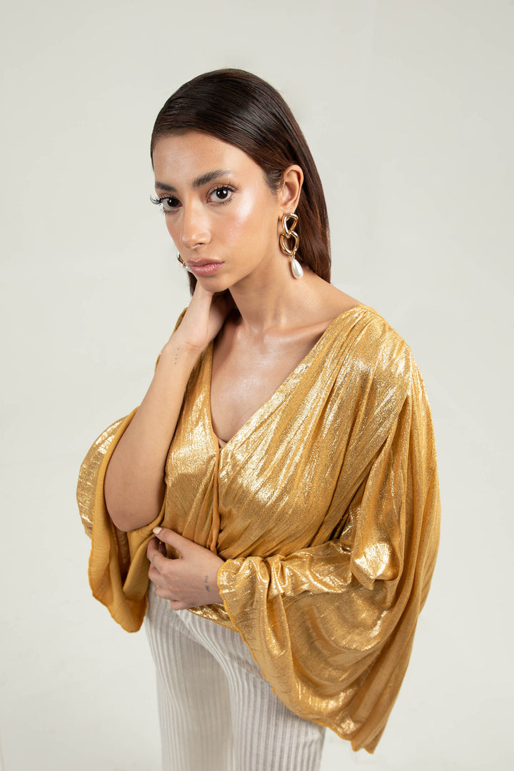 Pleated Top Gold