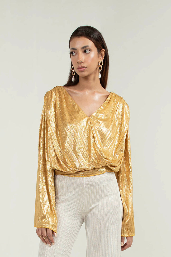 Pleated Top Gold