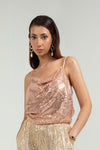 Sequined Top Rose Gold