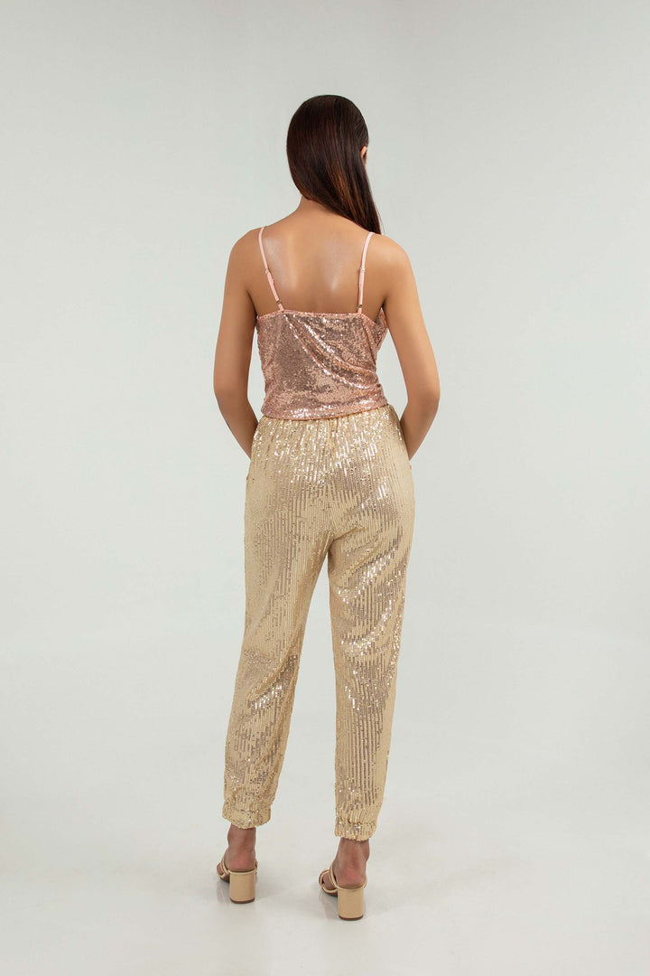 Sequined Top Rose Gold