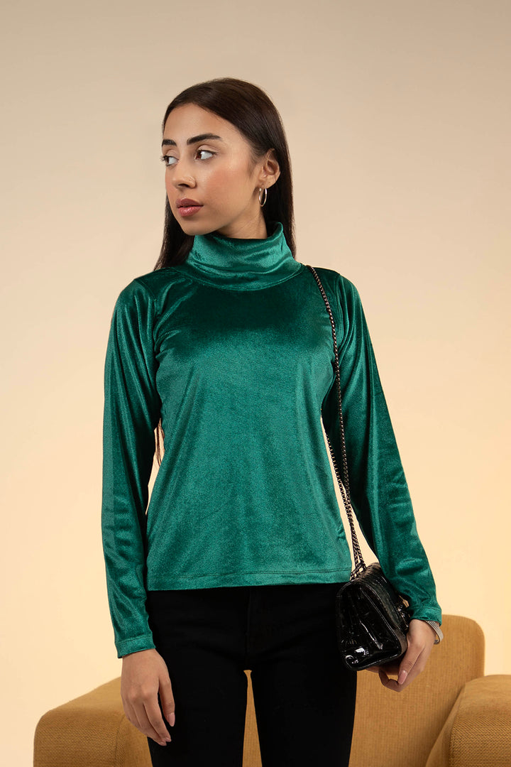 Velvet Hightneck Green