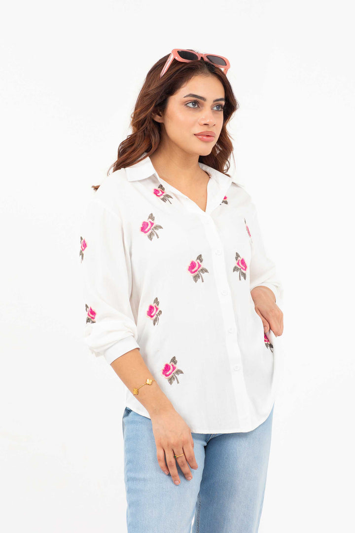 Embroidered Shirt White