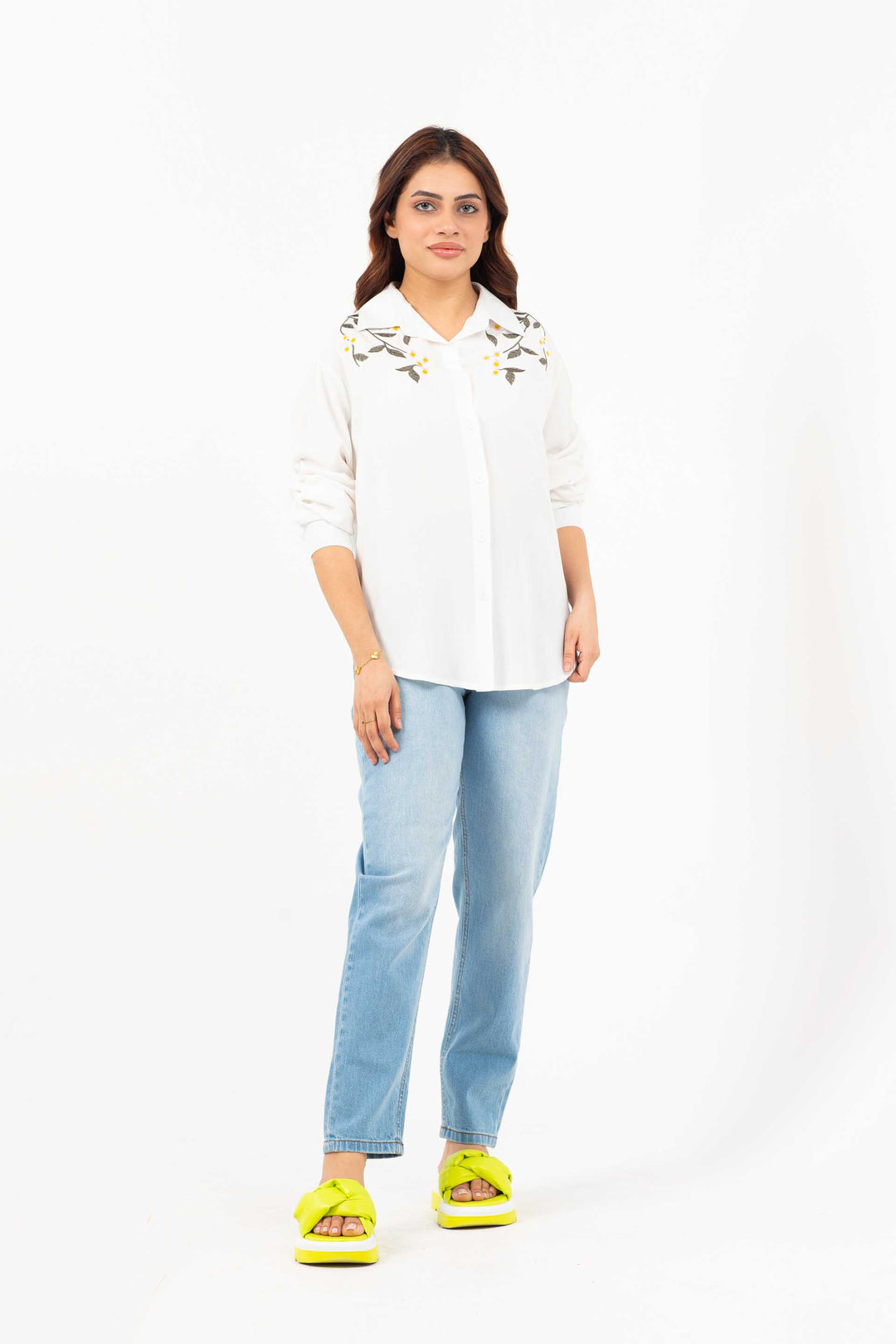 Embroidered Shirt White