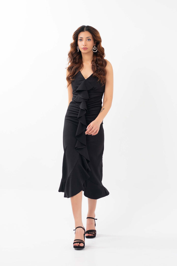 Ruffled Dress Black