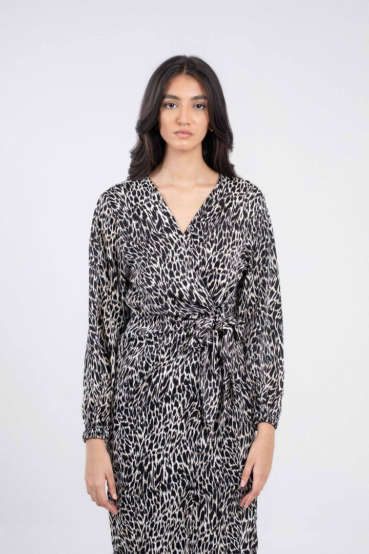 Printed Wrap Dress