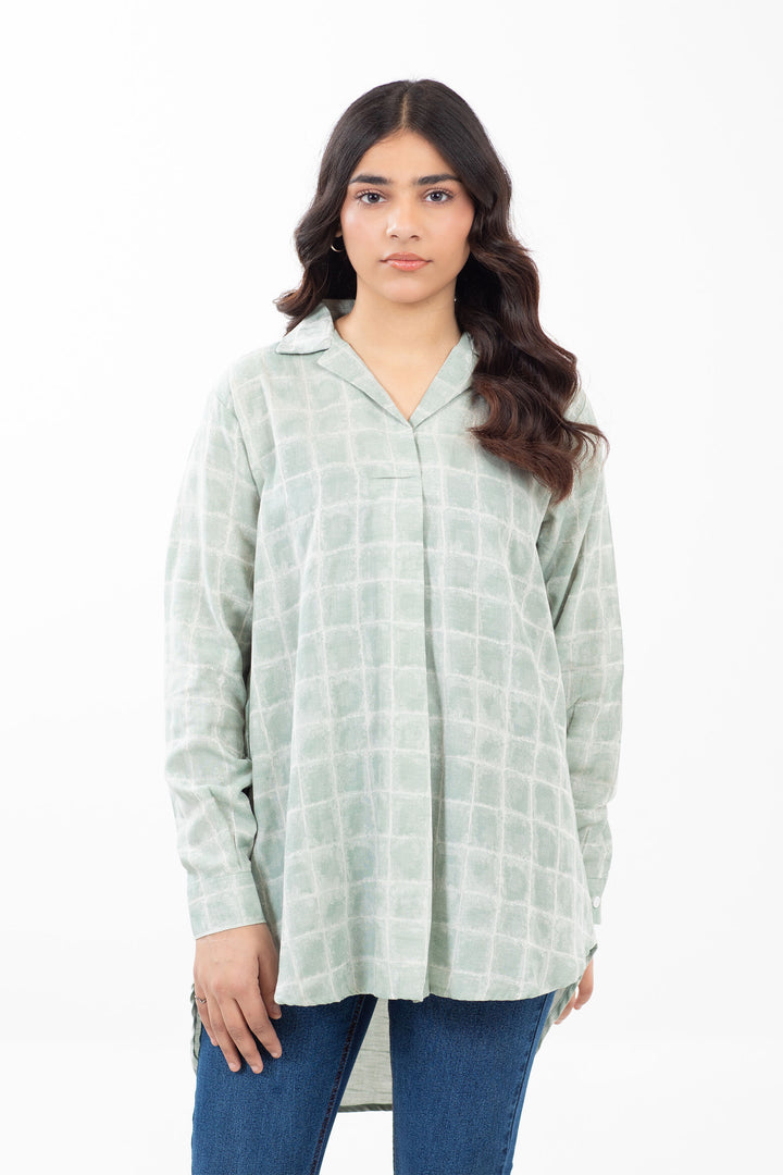 V-neck Pleated Shirt