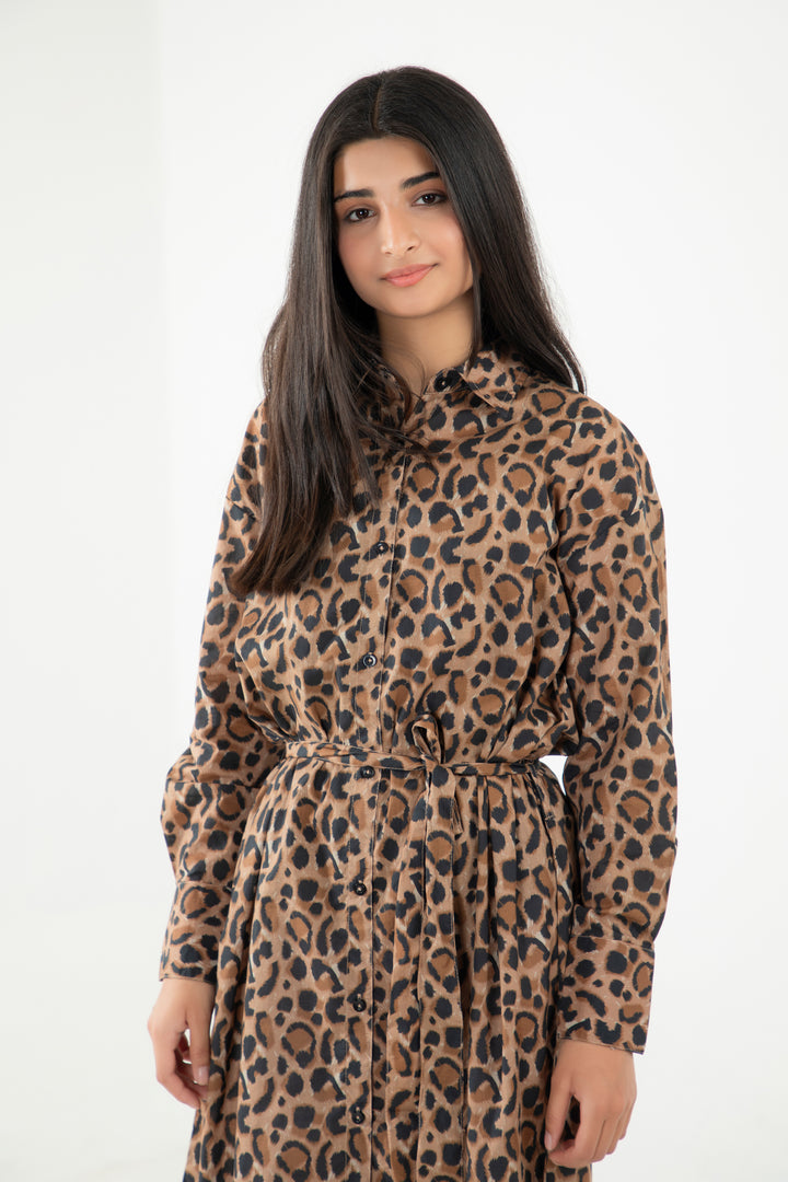 Textured Button Down Dress