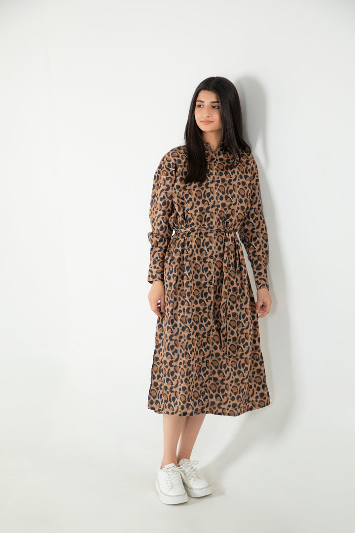 Textured Button Down Dress