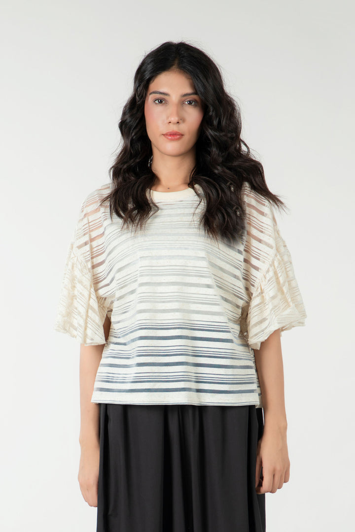 Drop shoulder Ruffled Top