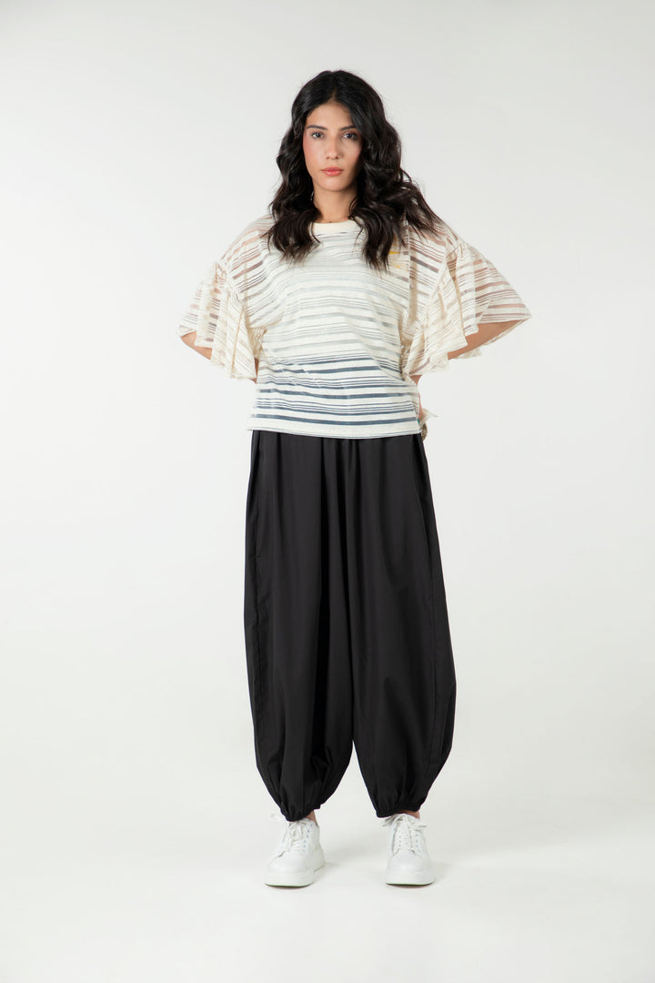 Drop shoulder Ruffled Top