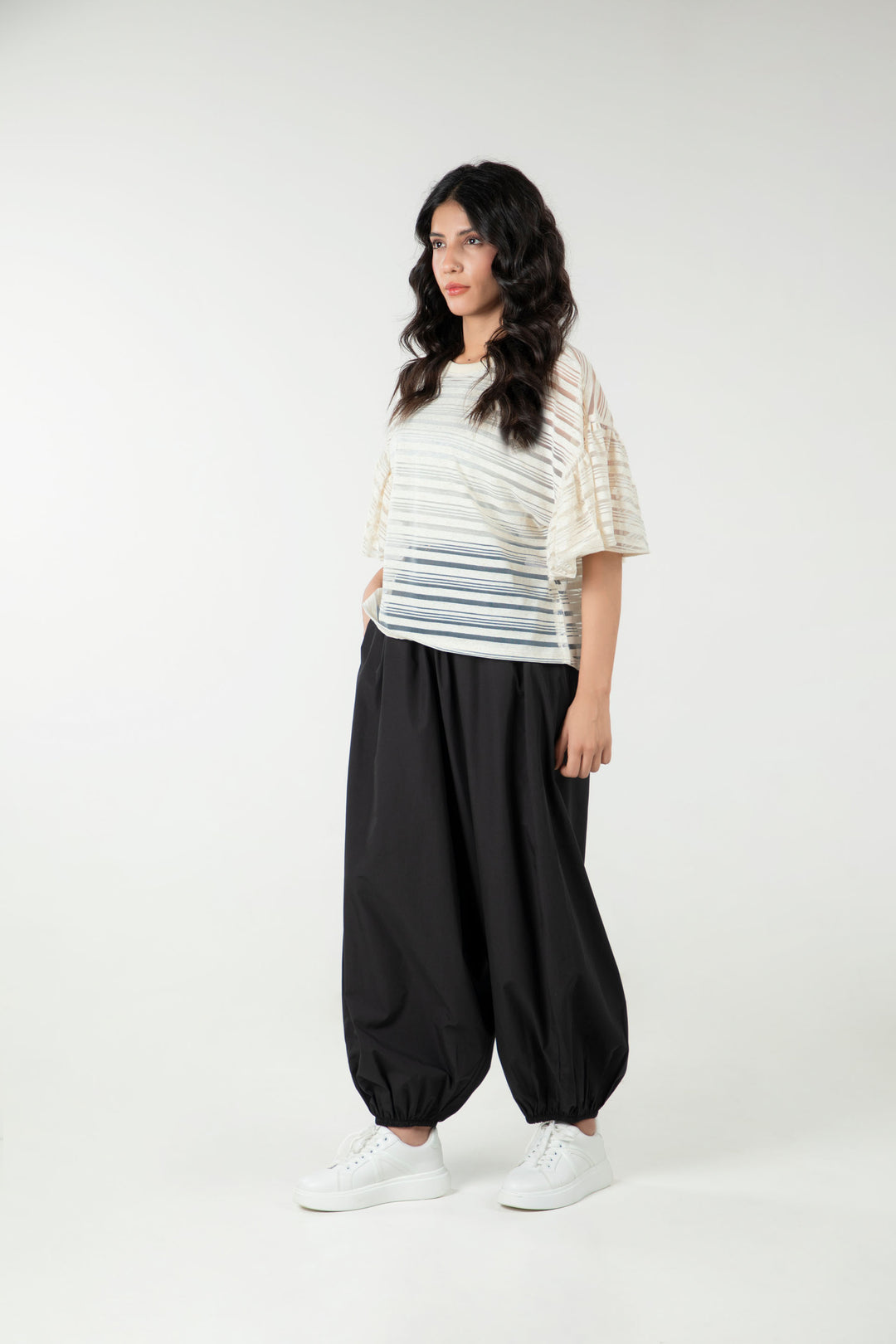 Drop shoulder Ruffled Top