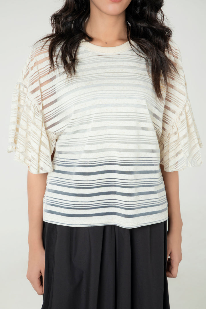 Drop shoulder Ruffled Top