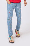 Splatter Jeans Blue