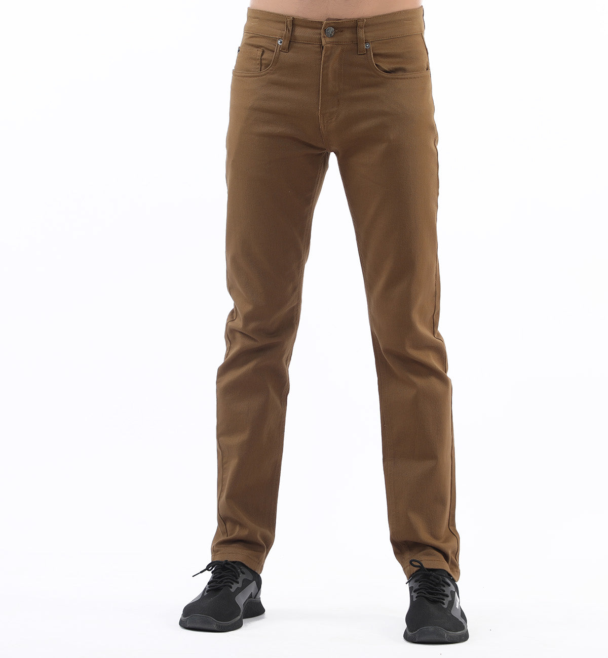 slim fitted brown jeans for men