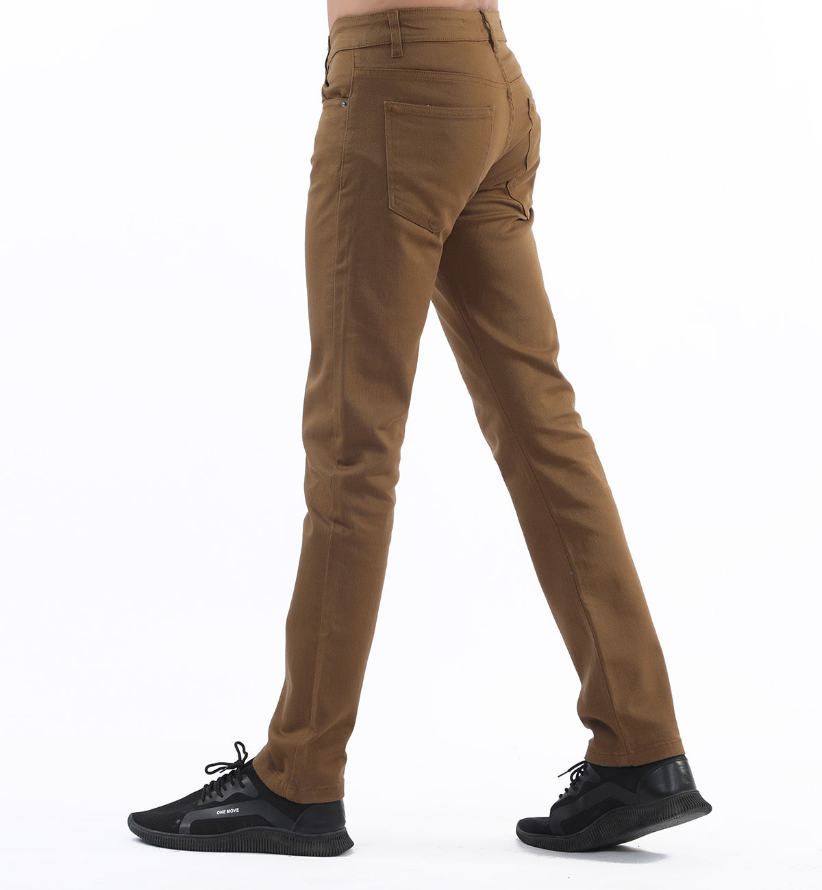 slim fitted brown jeans