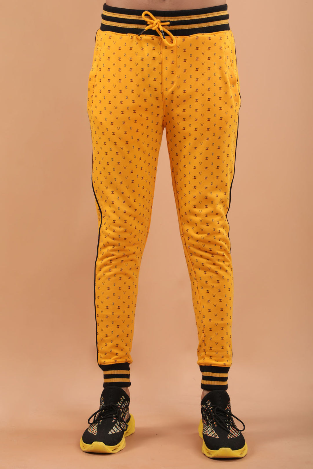 Printed Track Pants Mustard (7349412626583)