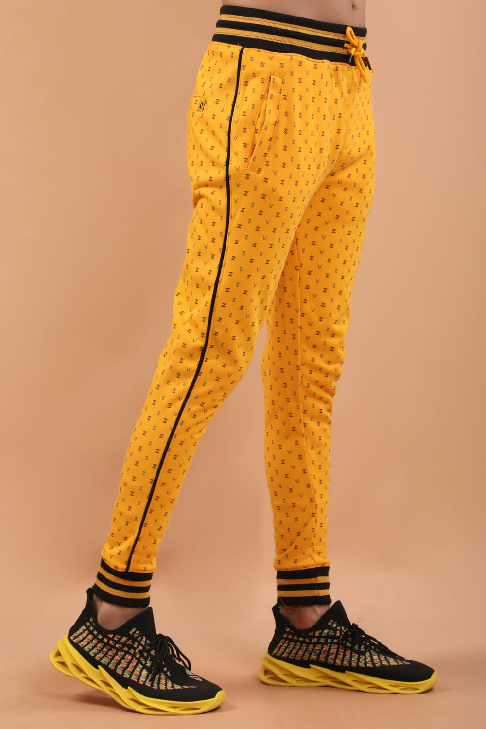 Printed Track Pants Mustard (7349412626583)