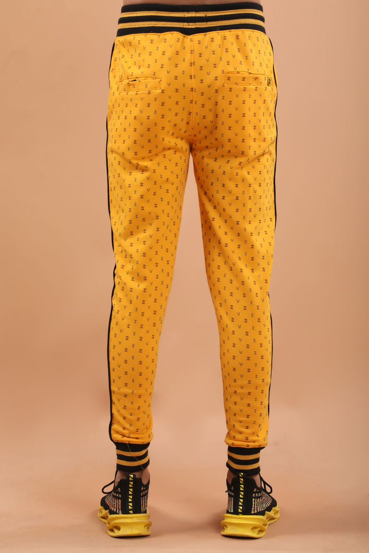 Printed Track Pants Mustard (7349412626583)