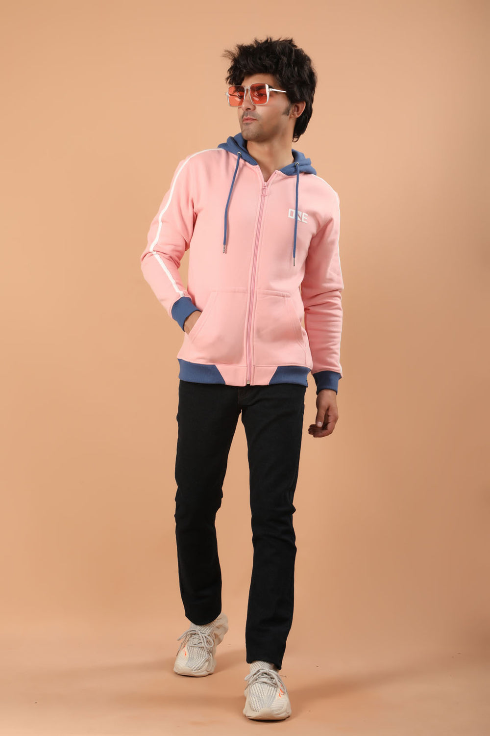 Contrasting Hoodie Pink (7260623503511)